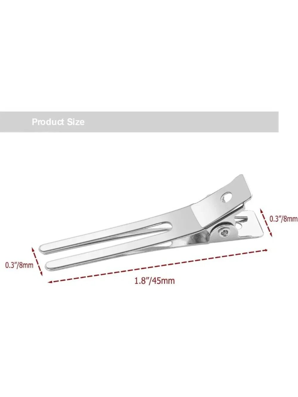 50pcs Metal Double Prong Hair Clips for Styling & Sectioning - Silver Curl Clips